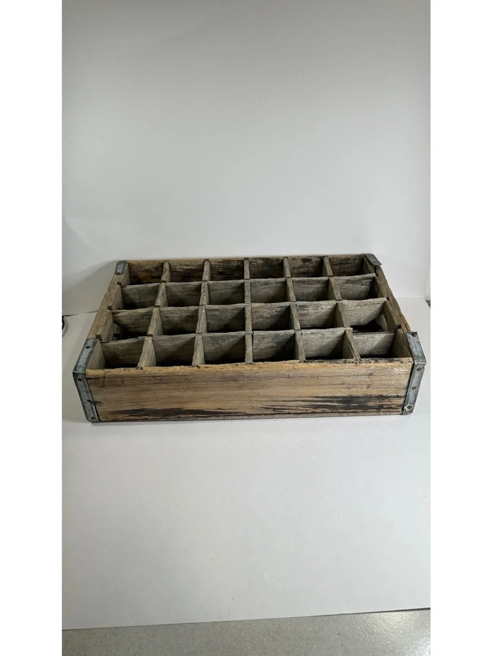 Vintage Pepsi 24-Bottle Wooden Crate Americana Rustic Shelf Soda Decor